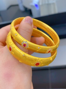 黄金包银手镯女中古宫廷风手镯