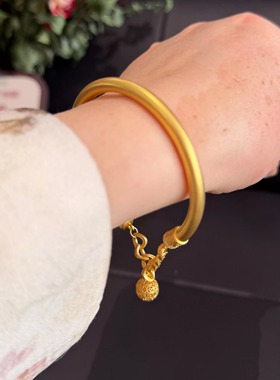 水贝黄金包银开口流苏手镯不掉色