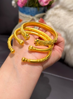 盛尊黄金包银开口手镯可调节