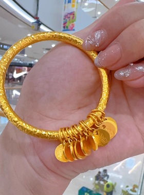 金包银九冠手镯锤纹时尚女