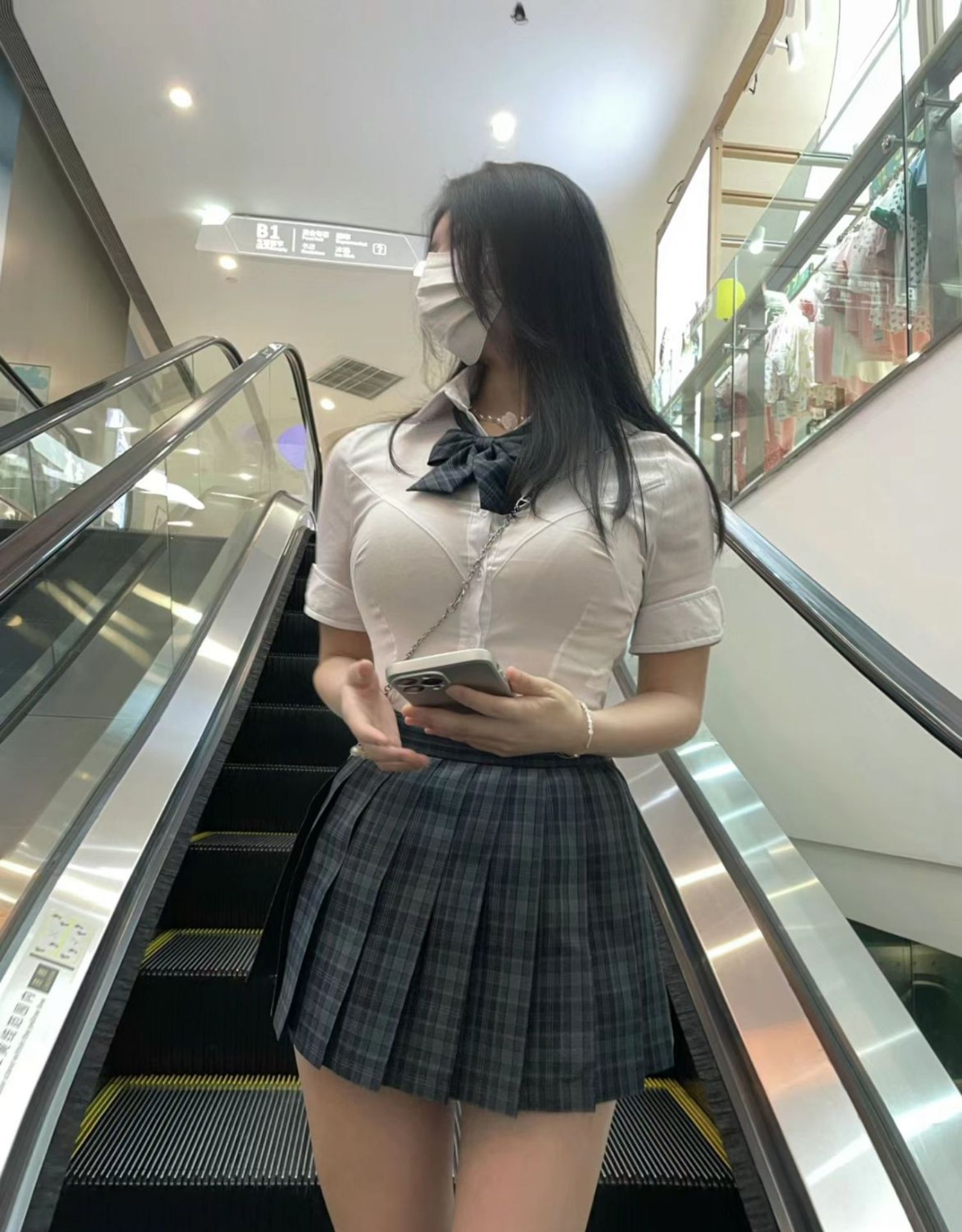 纯欲辣妹jk制服收腰白色短袖衬衫女夏季学院风衬衣百褶裙修身套装-图1