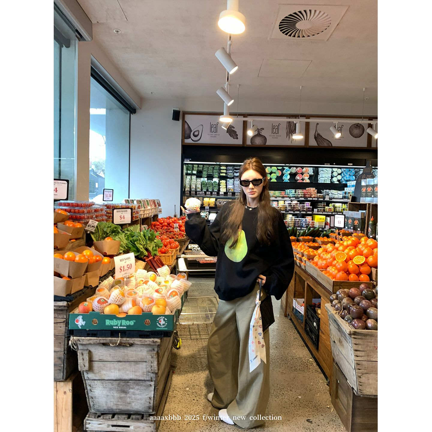 aaaaxbbb 大阪晚风 两色水洗拖地裤宽松慵懒风休闲裤通勤百搭长裤 - 图1