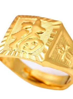 新款个性高级感发财指环霸气古法