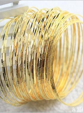 三生三世多环女手镯沙金黄金色