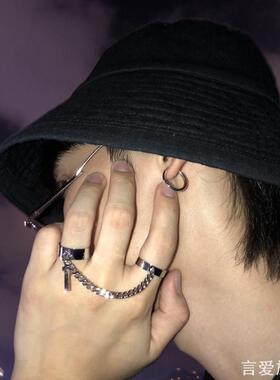男戒指开口可调节嘻哈小众设计