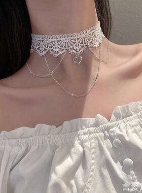 蕾丝项圈女颈带choker脖子圣诞节