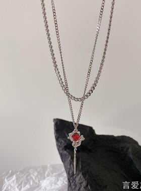 小红书同款玫瑰项链ins小众气质