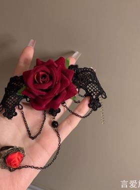 朋克风蕾丝手腕复古哥特配饰手链