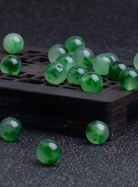 绿仿玛瑙散珠仿翡翠色玉髓单珠仿水晶手链串珠手工手串项链材料