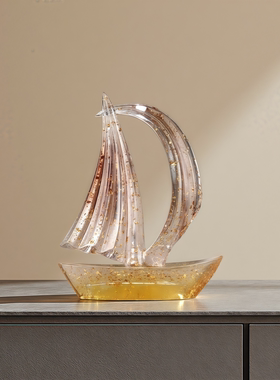 一帆风顺帆船办公室客厅家居风生水起摆件轻奢高档玄关装饰高级感