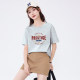 NOB Jeanswest youth same style gray short-sleeved women's T-shirt summer 2025 new pure cotton loose top