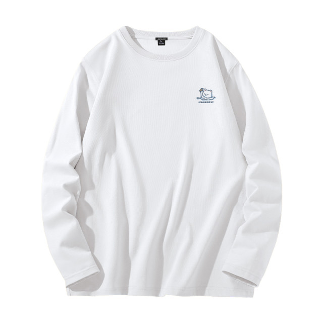 Jeanswest long sleeve t-shirt men's new pure cotton double-sided velvet