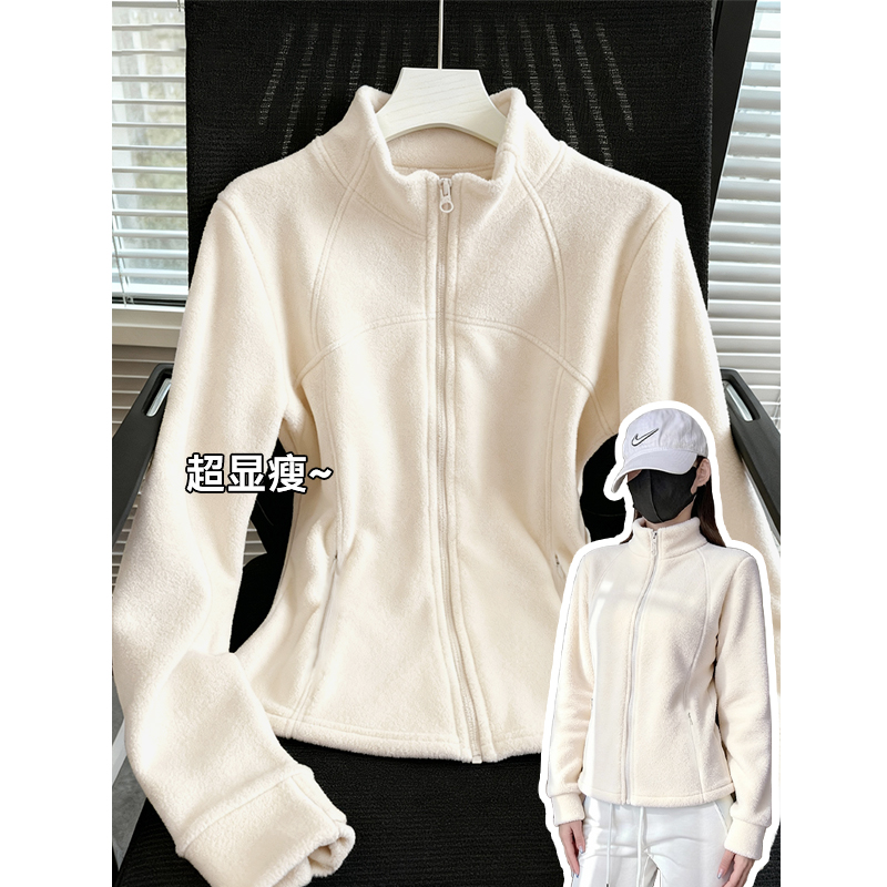 NOW真维斯摇粒绒外套女2025新款秋冬季冲锋衣内胆修身双面绒开衫 - 图1