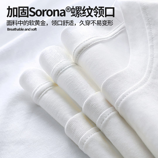 GV pure cotton long-sleeved t-shirt for men 2024 spring and autumn new style boys heavyweight high-end loose large size round neck T-shirt B