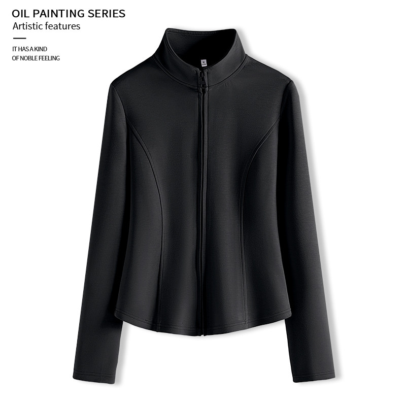 KCV真维斯灰色立领开衫外套女2026新款春秋修身卫衣收腰显瘦上衣,淘宝优惠券,粉丝福利购,淘宝优惠卷