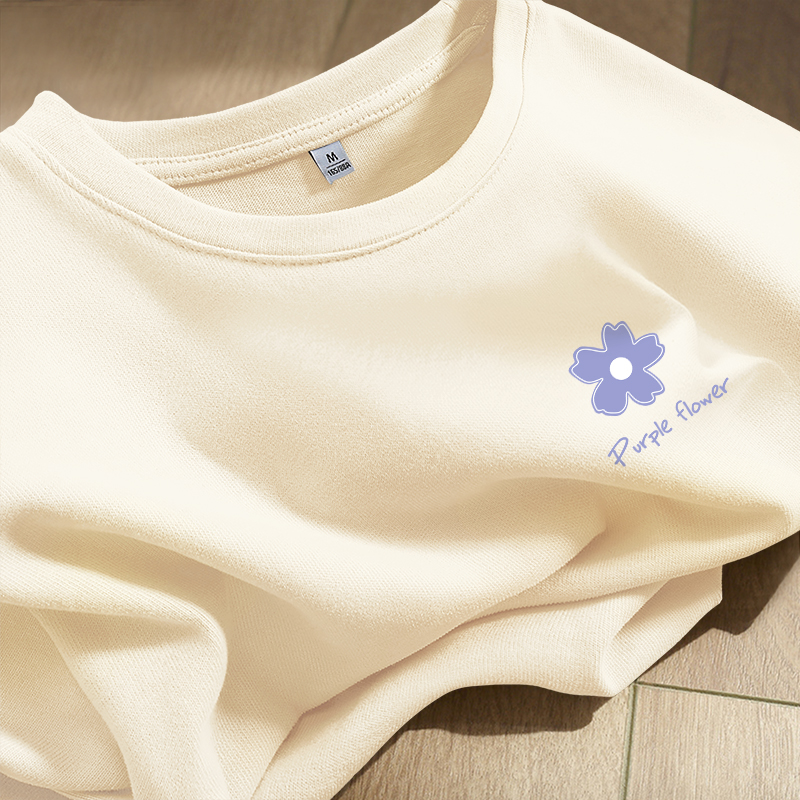 KMV真维斯白色短袖t恤女韩系chic别致上衣纯棉宽松大码正肩女体恤 - 图2