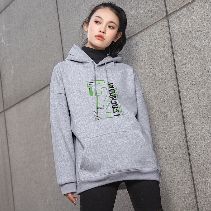 真维斯官方旗舰店真维斯男装加绒保暖卫衣冬季新款男女同款连帽运动印花情侣装1