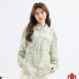 JW真维斯女装2024春季新款 休闲百搭纯棉舒适时尚格子长袖衬衫