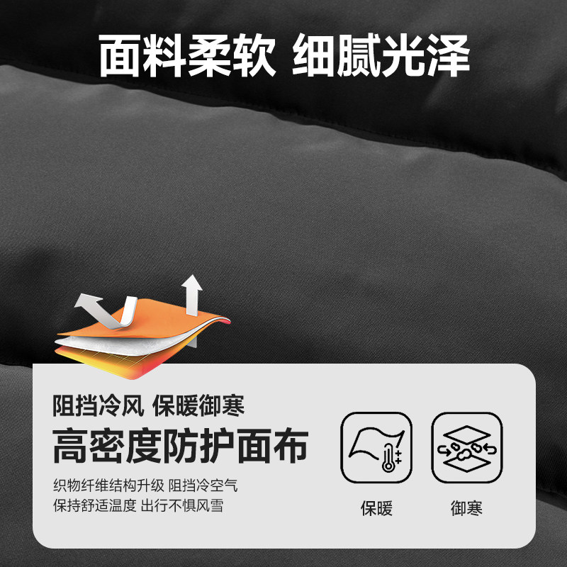 GV真维斯黑色男士棉服2025新款冬季加绒保暖外套立领加厚防寒衣C,淘宝优惠券,粉丝福利购,淘宝优惠卷