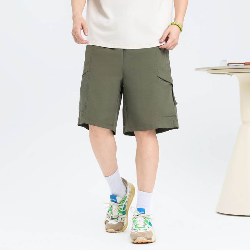 LE真维斯潮牌时尚裤子男款2025夏季新款宽松美式痞帅男装工装短裤