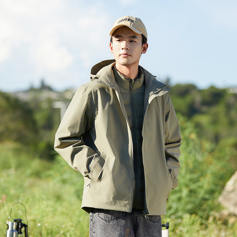 暴雨级冲锋衣羽绒服三合一可拆卸两件套户外大码防水登山服外套 - 图2