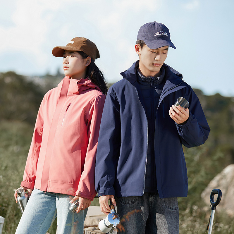 暴雨级冲锋衣羽绒服三合一可拆卸两件套户外大码防水登山服外套 - 图1