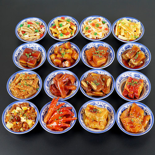 仿真食物品模型小碗菜中西餐凉菜摆盘红烧肉鸡鱼肉装饰摆件盘道具 - 图0