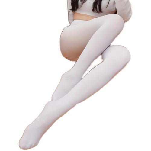 天鹅绒大码伪娘丝袜男jj套性感白色飞机恋足白丝女装大佬连裤袜 - 图3