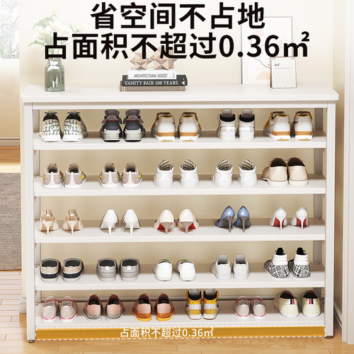 鞋架子家用门口简易出租房鞋子收纳架入户门楼道窄多层实木芯鞋柜 - 图2