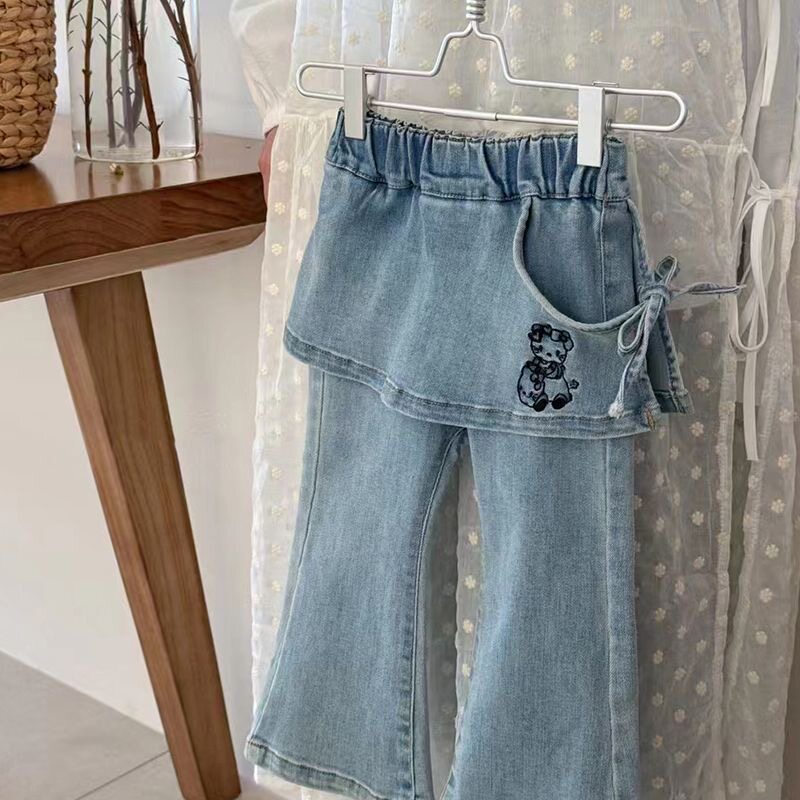 韩版童装女童秋装裤子2025新款洋气时髦儿童蓝色屁帘牛仔裤女宝宝,淘宝优惠券,粉丝福利购,淘宝优惠卷