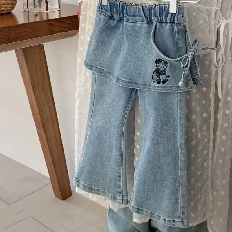韩版童装女童秋装裤子2025新款洋气时髦儿童蓝色屁帘牛仔裤女宝宝,淘宝优惠券,粉丝福利购,淘宝优惠卷