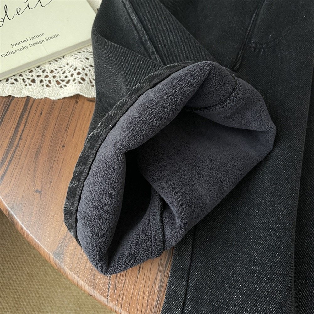 女童加绒牛仔裤2025冬季新款儿童加绒加厚直筒阔腿裤宝宝洋气裤子,淘宝优惠券,粉丝福利购,淘宝优惠卷