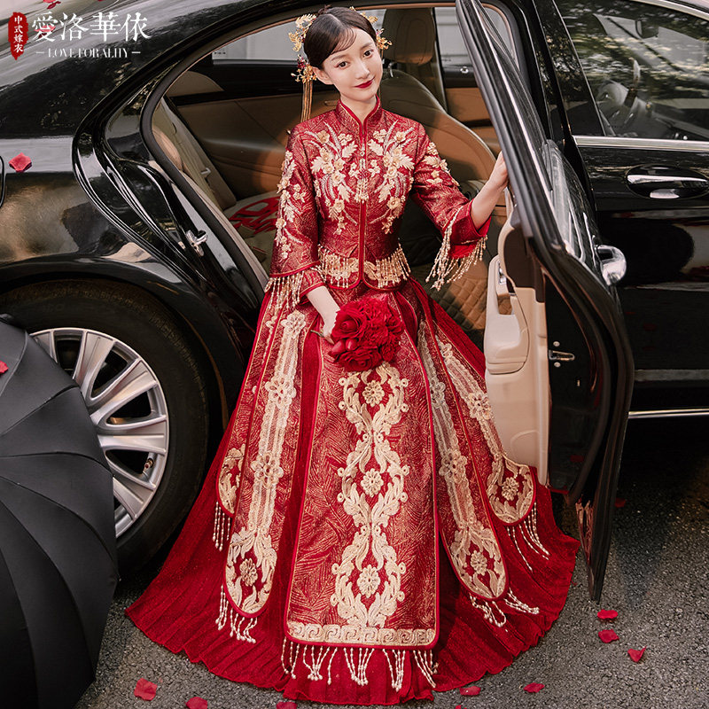 秀禾服2020新款结婚礼服中式秀婚纱 爱洛华依旗袍