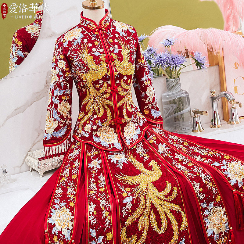 秀禾服新娘2020新款秋冬中式敬酒服 爱洛华依旗袍