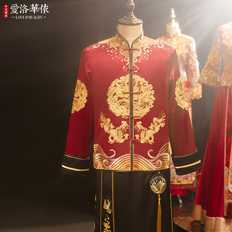 秀禾服男装2021年新款中式结婚礼服 爱洛华依其他民族服装