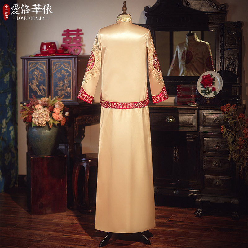 秀禾服男装2020新款中式新郎袍马褂 爱洛华依其他民族服装