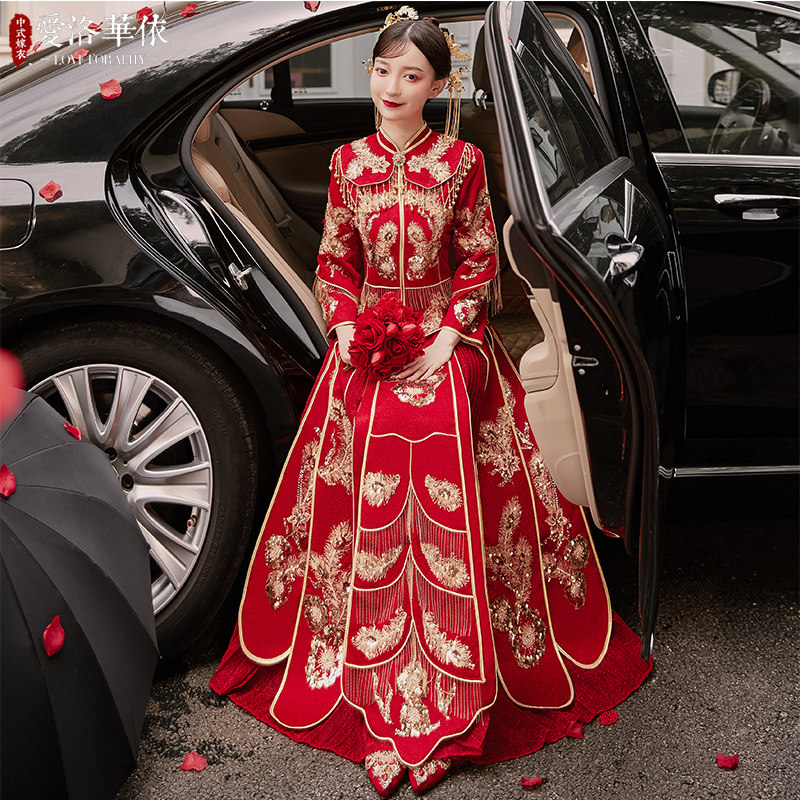 秀禾服新娘2020新款夏季婚纱敬酒服 爱洛华依旗袍