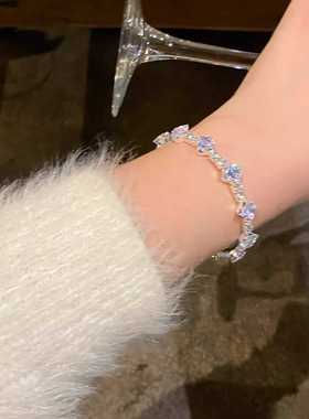 轻奢精致超闪菱形锆石手镯百搭