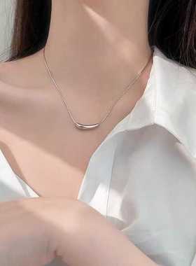 简约流线金属几何项链锁骨链