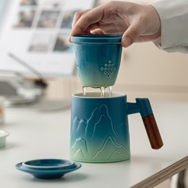 故宫 千里江山泡茶杯（款二）升级版 生日礼物 中秋礼物,淘宝优惠券,粉丝福利购,淘宝优惠卷