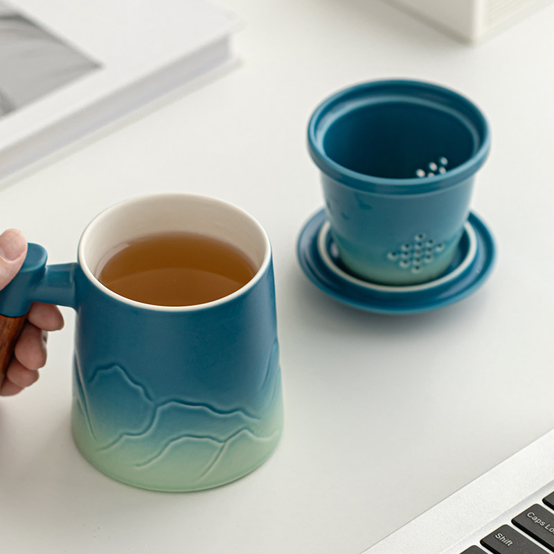 故宫 千里江山泡茶杯（款二）升级版 生日礼物 中秋礼物,淘宝优惠券,粉丝福利购,淘宝优惠卷