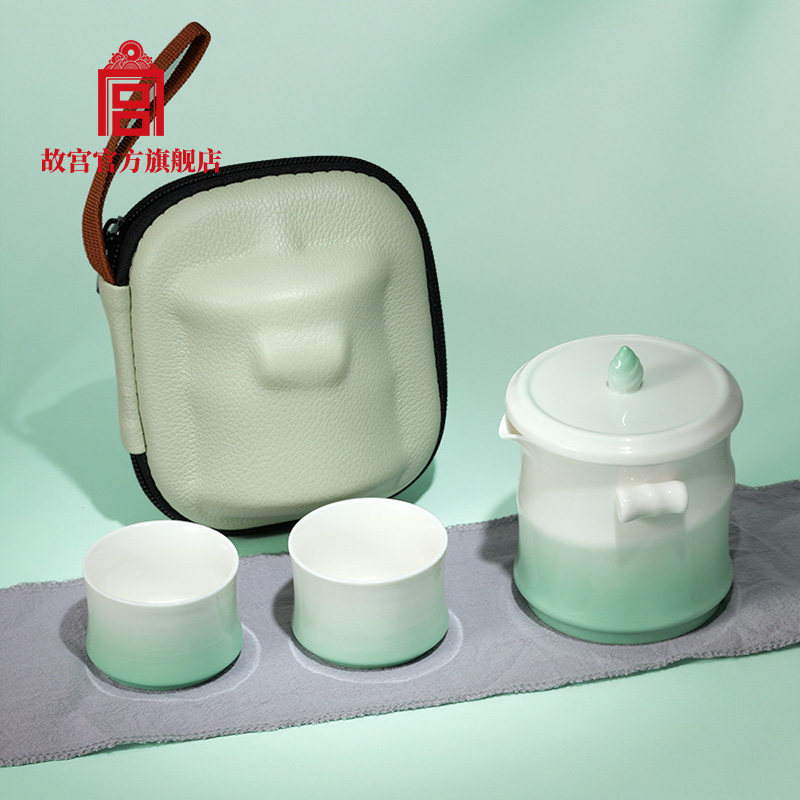 故宫 青竹雅韵便携茶具 户外旅行茶具茶事包茶壶茶杯套装故宫文创,淘宝优惠券,粉丝福利购,淘宝优惠卷