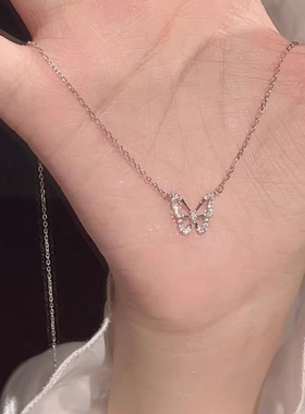 2026新款蝴蝶镶钻项链新款网红锁骨链潮颈链气质冷淡风韩式项链女