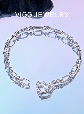 VIGG爱心扣手链女简约小众轻奢