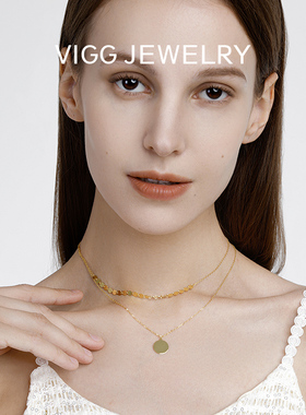vigg双层纯银银轻奢小众锁骨链