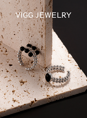 VIGG滴墨开口戒指女时尚高级感设计2025年新款百搭个性食指配饰