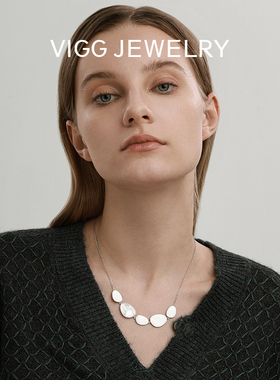 VIGG湖光项链女时尚轻奢小众2025年新款精致高级设计感白贝母配饰