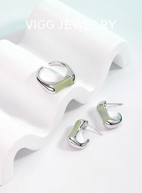 VIGG翠竹开口戒指女时尚高级感