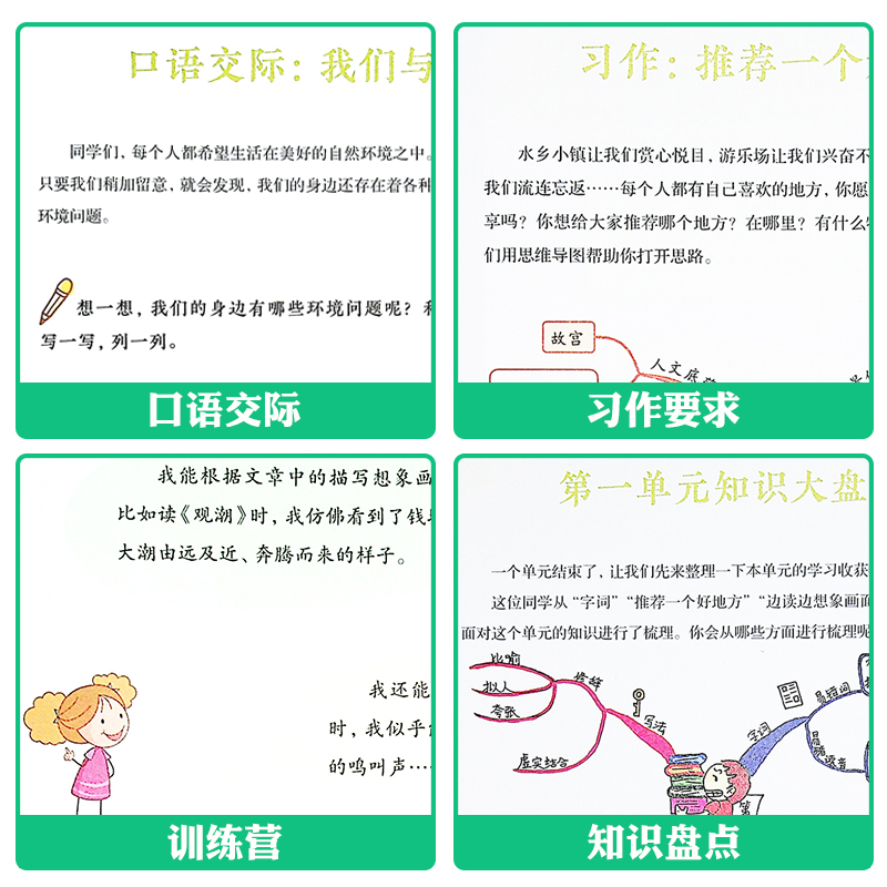 用思维导图学语文四五六456年级上3册套装与统编语文新教材配套小学第一学期语文学习阅读法训练书籍辅导书教师书林上海教育出版社 - 图2