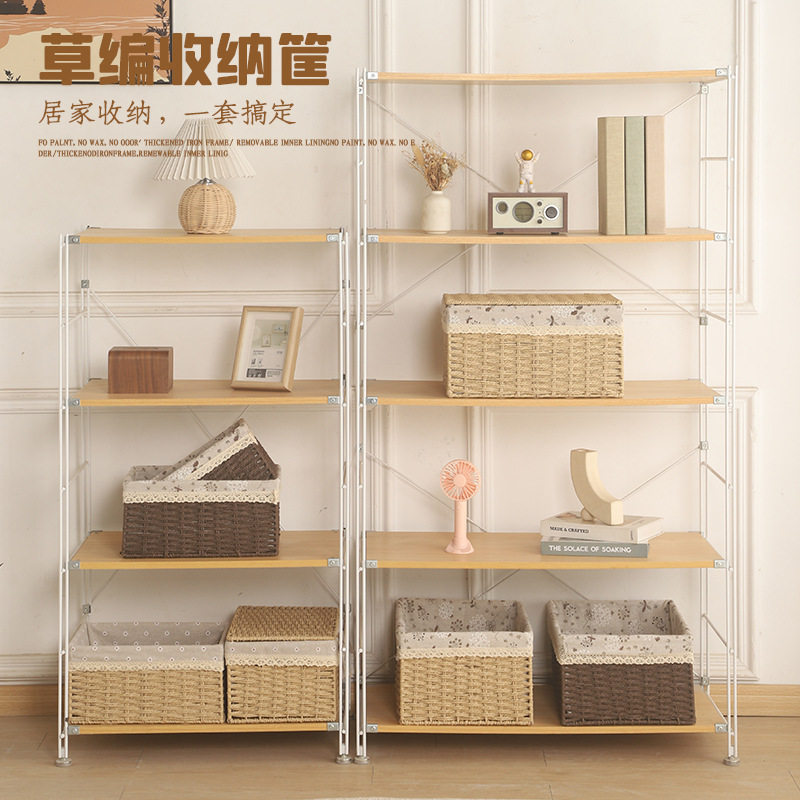 草编收纳筐储物箱带盖仿藤编玩具零食杂物收纳箱编织脏衣筐收纳篮,淘宝优惠券,粉丝福利购,淘宝优惠卷